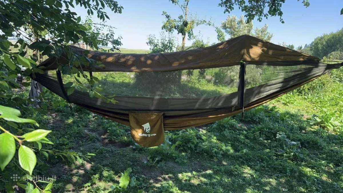 Turistinis hamakas su tinkleliu nuo vabzdžių