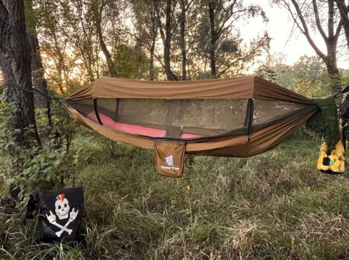 Turistinis hamakas su tinkleliu nuo vabzdžių - nuotraukos Nr. 2