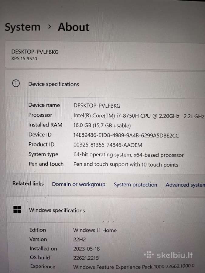 Dell 9570 Xps 15 9570, 4k Uhd - nuotraukos Nr. 2