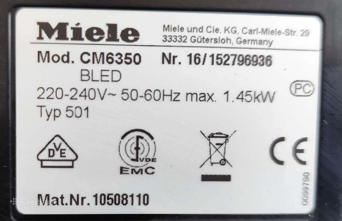 Kavos aparatas Miele Cm 6350 - nuotraukos Nr. 3