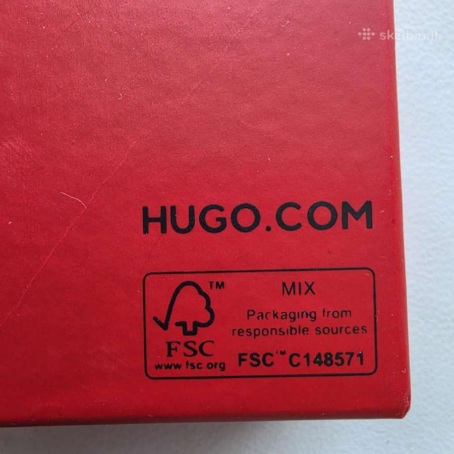 Naturalios odos piniginė Hugo juodos spalvos - nuotraukos Nr. 9