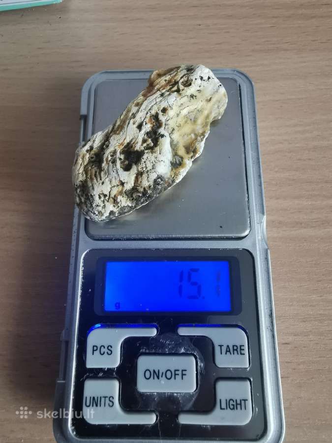 Baltas-peisazinis jurinis gintaras, retas grazus.