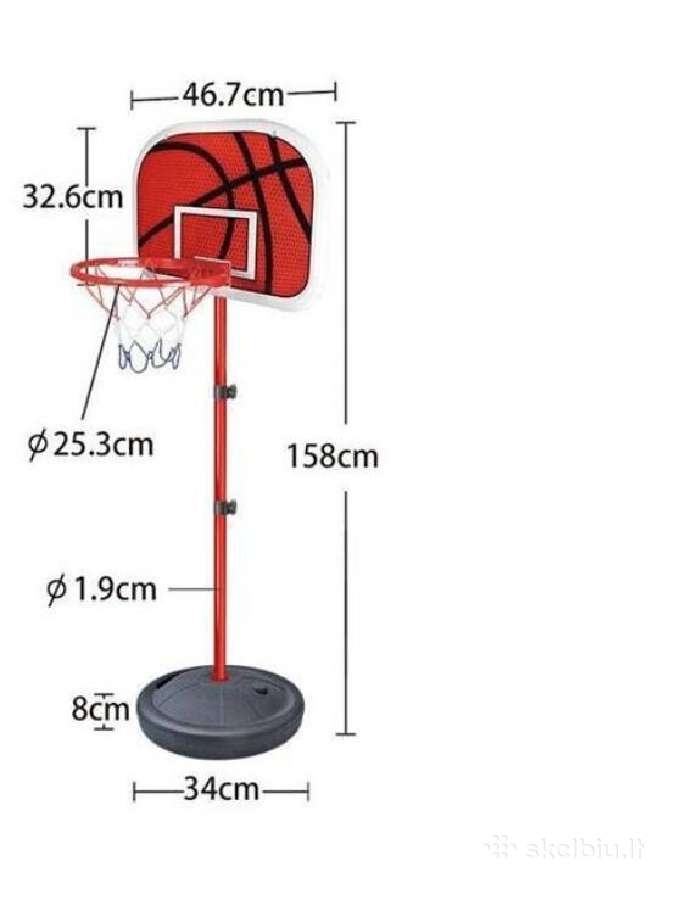 Vaikiškas krepšinio lankas su stovu 3557, 46.7 x3 - nuotraukos Nr. 3