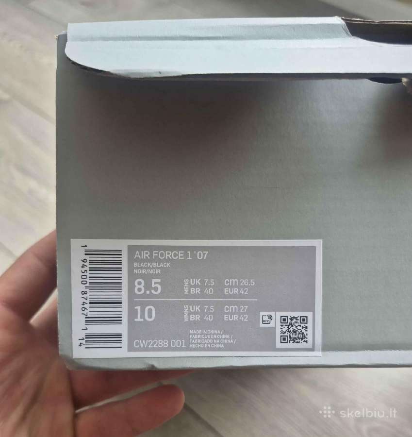 Nike Air Force 1 juodi, 42 dydis - nuotraukos Nr. 8
