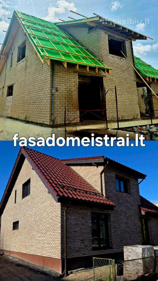 Fasadų šiltinimas, dekoras, klinkeris. Klaipėda