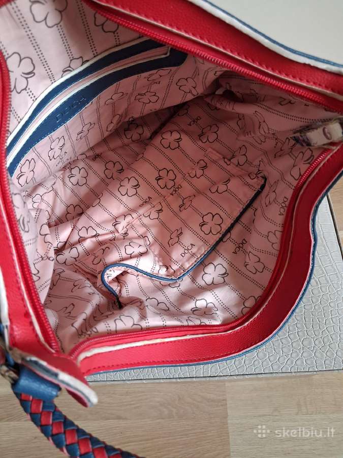 Doca talpi mėlyna rankinė su raudonomis detalėmis - nuotraukos Nr. 9