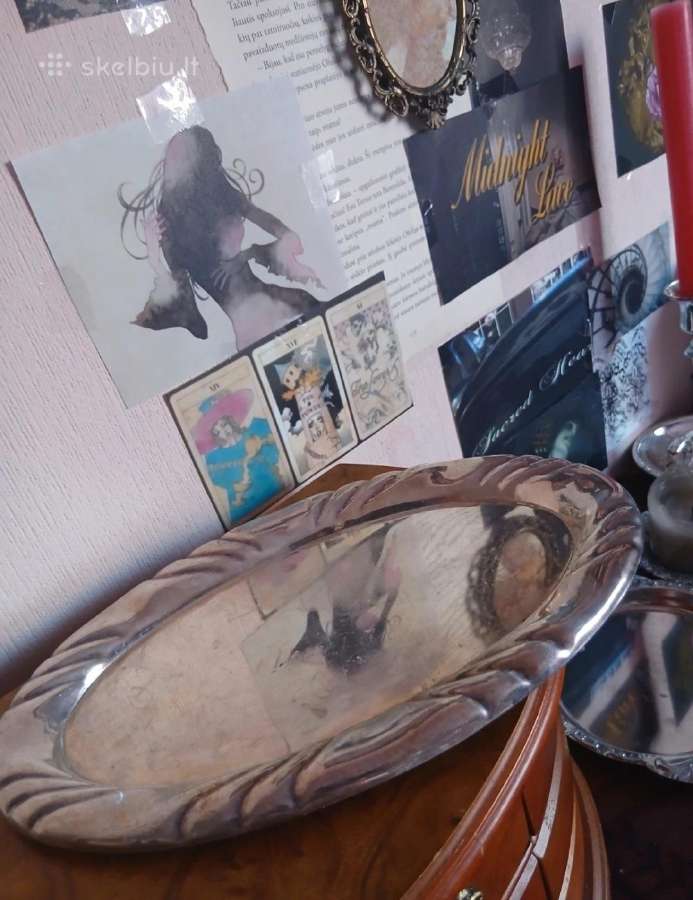 Vintažinis sidabrinis dėklas
