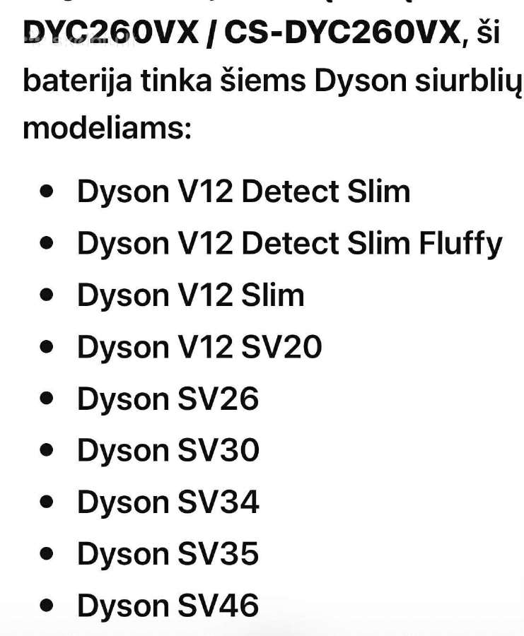Nauja dulkių siurblio Dyson V12 baterija - nuotraukos Nr. 6
