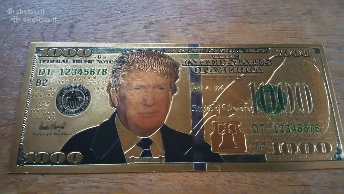 100 1000 doleriu auksiniai banknotai kaina 5 eurai - nuotraukos Nr. 2