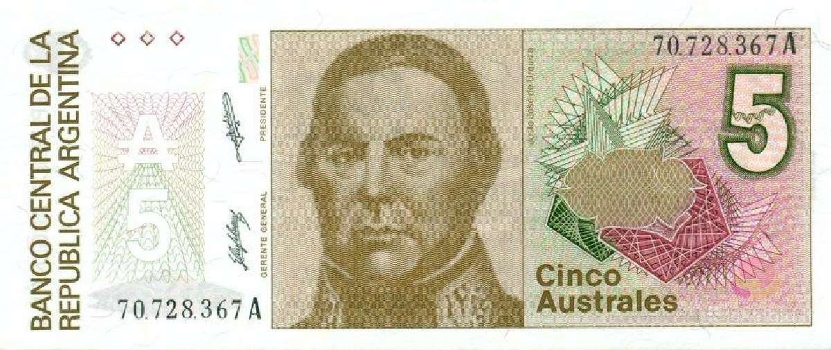Argentina 5 australes 1985-1989. Unc. P - nuotraukos Nr. 2