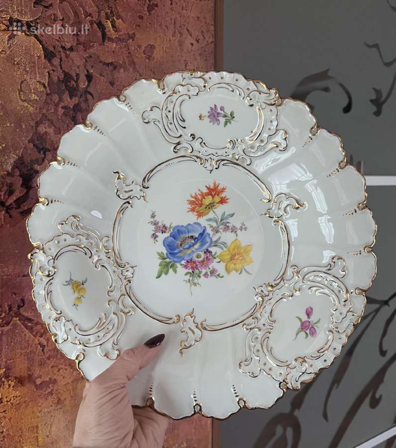 Didelė Meissen porcelianinė lėkštė