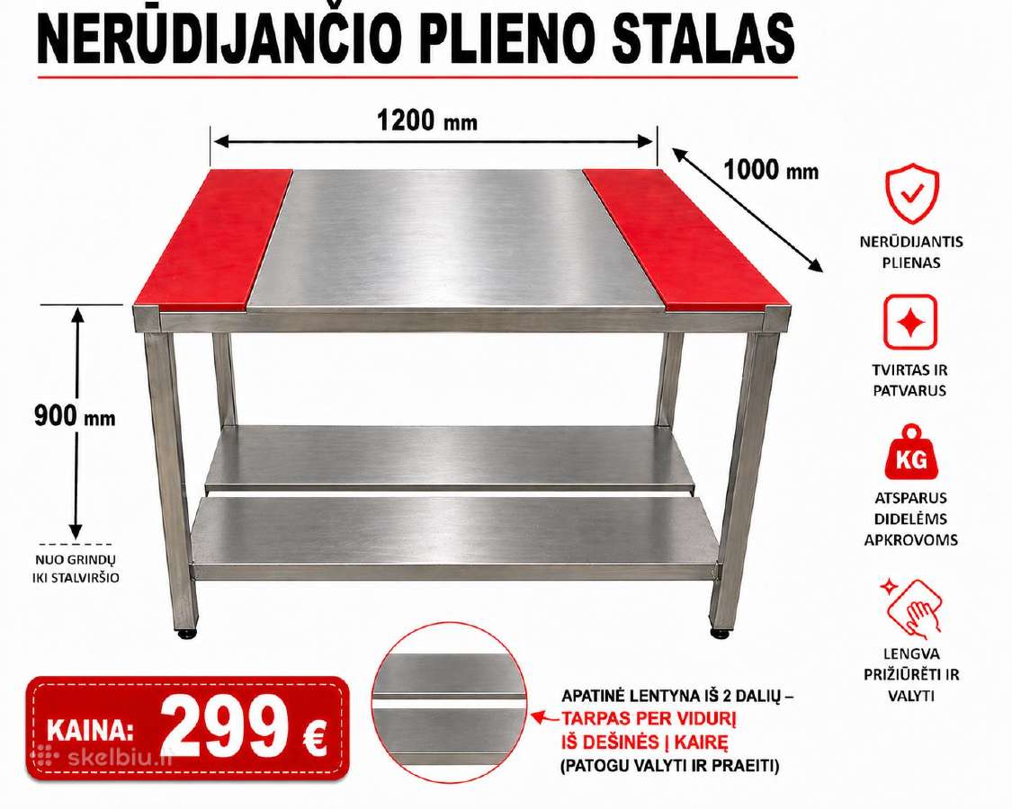 Nerudijančio plieno praustuvė, vonia, stelazas, st