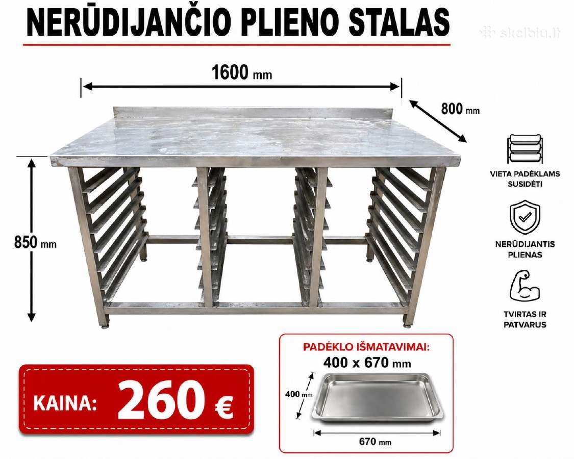 Nerudijančio plieno praustuvė, vonia, stelazas, st - nuotraukos Nr. 4