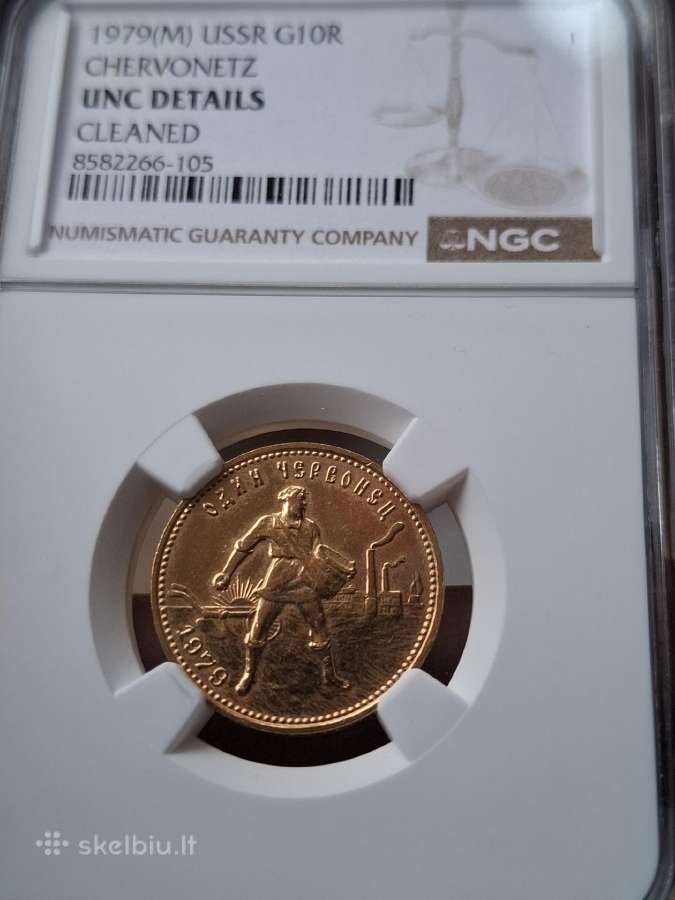 1979 unc ussr sejikas cervonec moneta auksas