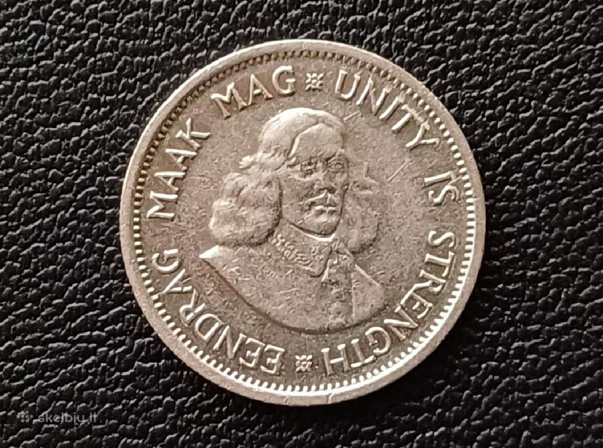 10 centų 1961m. Pietų Afrika sidabras - nuotraukos Nr. 2