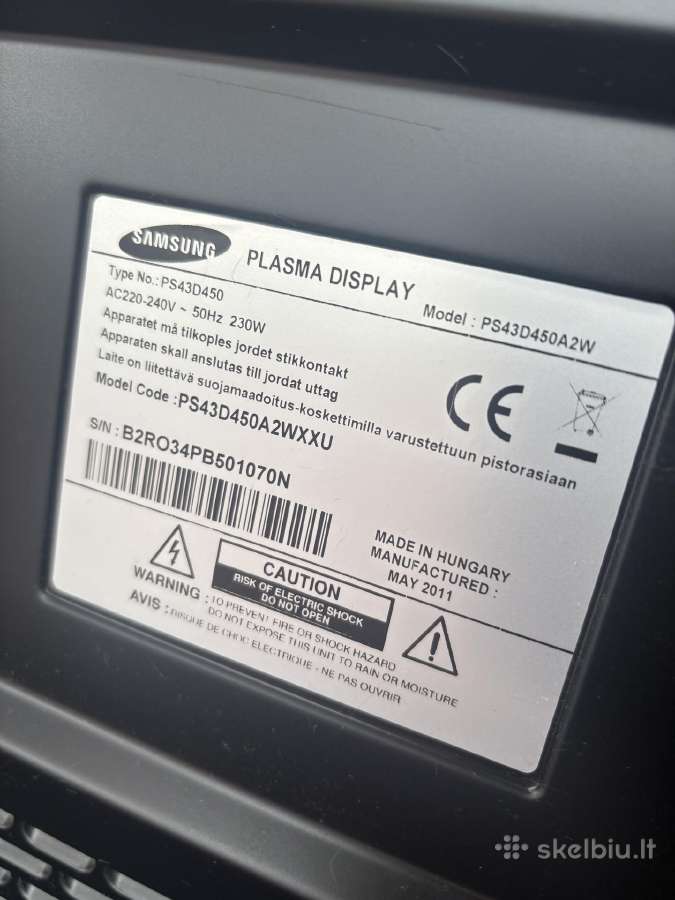 Televizorius 43 Samsung ps43d450a2wxxu - nuotraukos Nr. 2