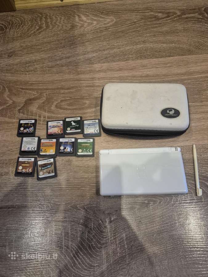 Nintendo DS Lite (Polar White) + 11 žaidimų rinkin - nuotraukos Nr. 2