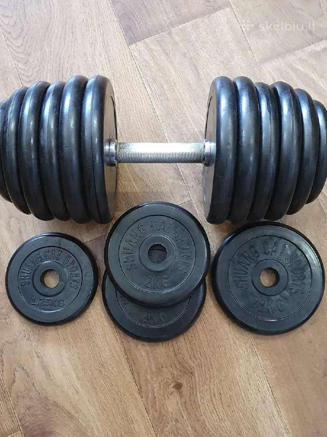 Gumuotas hantelis 32 kg