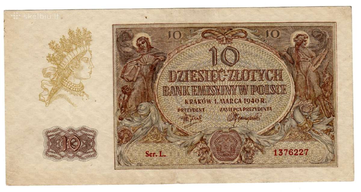 Lenkija 10 zlotų 1940