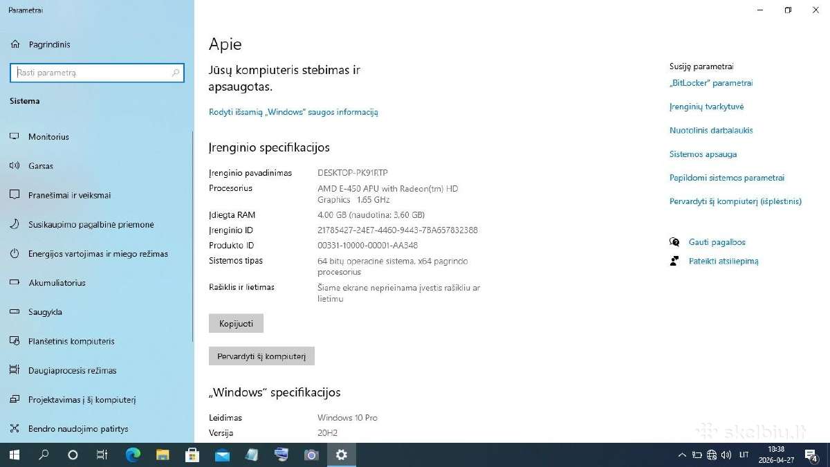 Hp Pavilion dm1 11.6" Amd E-450/4gb/500gb/radeon - nuotraukos Nr. 10