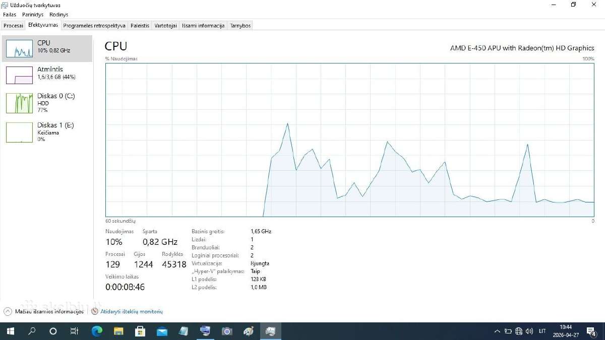 Hp Pavilion dm1 11.6" Amd E-450/4gb/500gb/radeon - nuotraukos Nr. 11