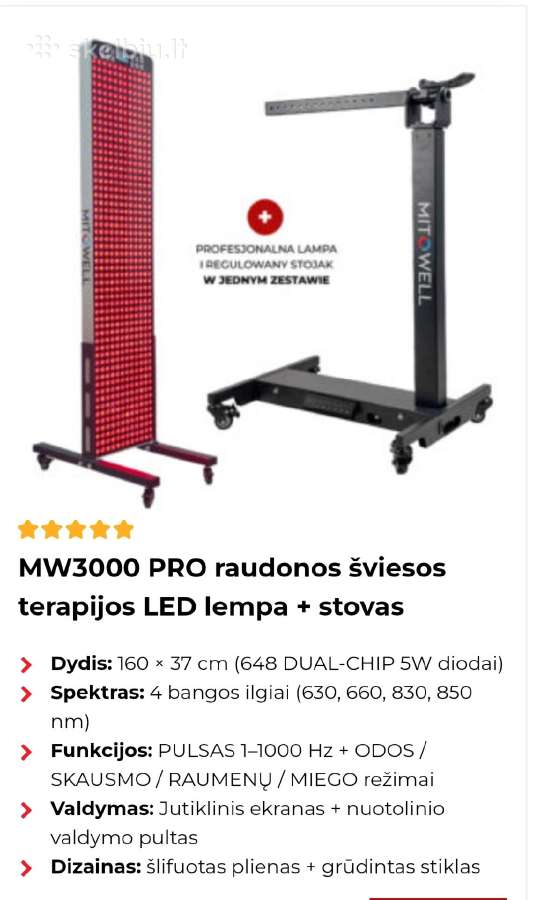 Didelės raudonosios šviesos terapijos lempos