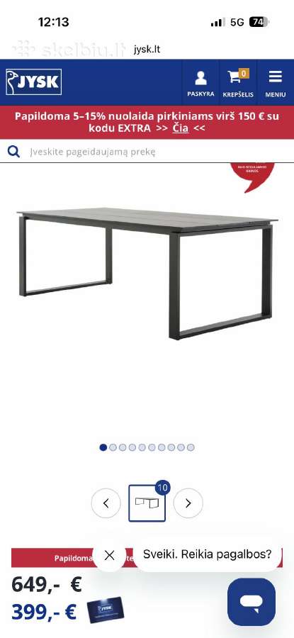 Lauko valgomojo stalas ir 8 kedes