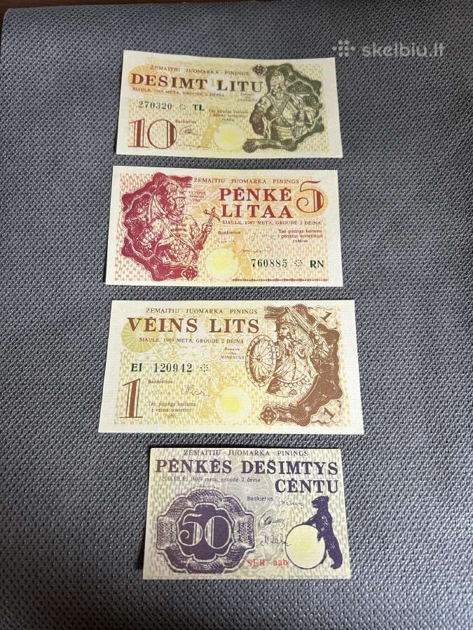 Suvenyriniai Žemaitijos banknotai