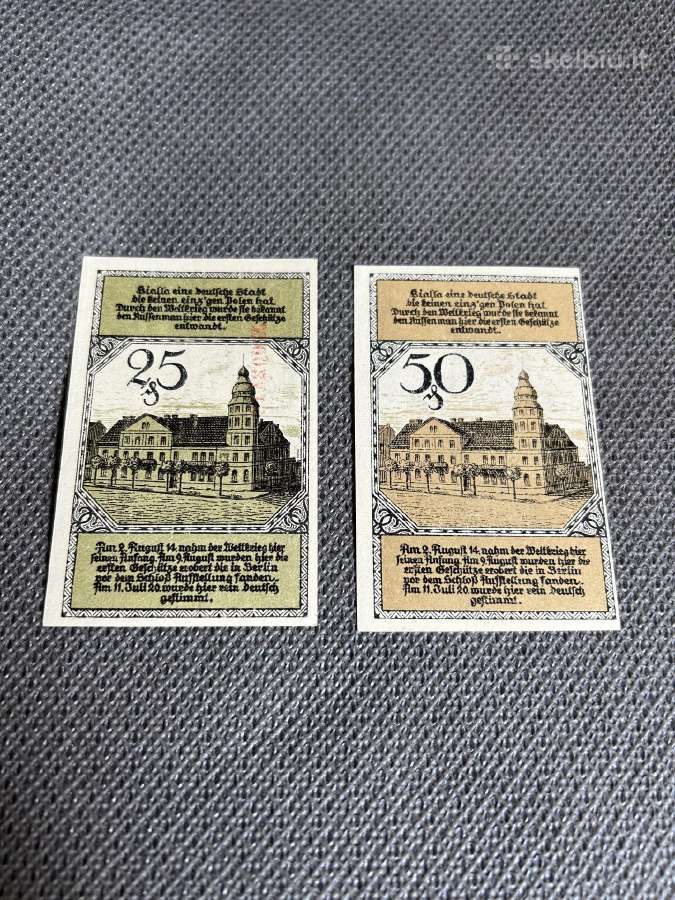 25 ir 50 feningų Bialos notgeldai - nuotraukos Nr. 2