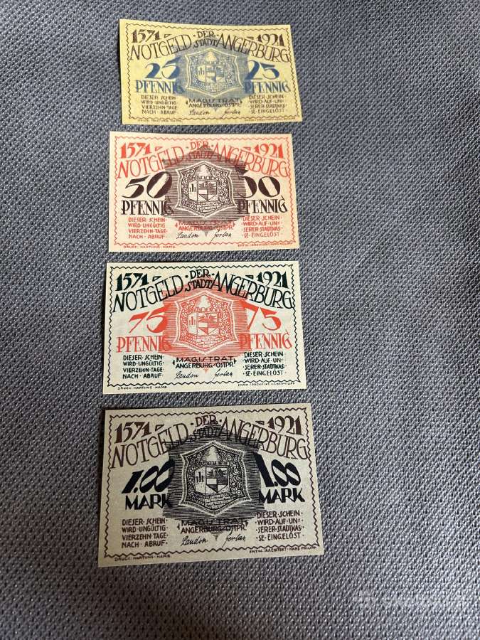 Angerburgo notgeldų rinkinys 1921 m.