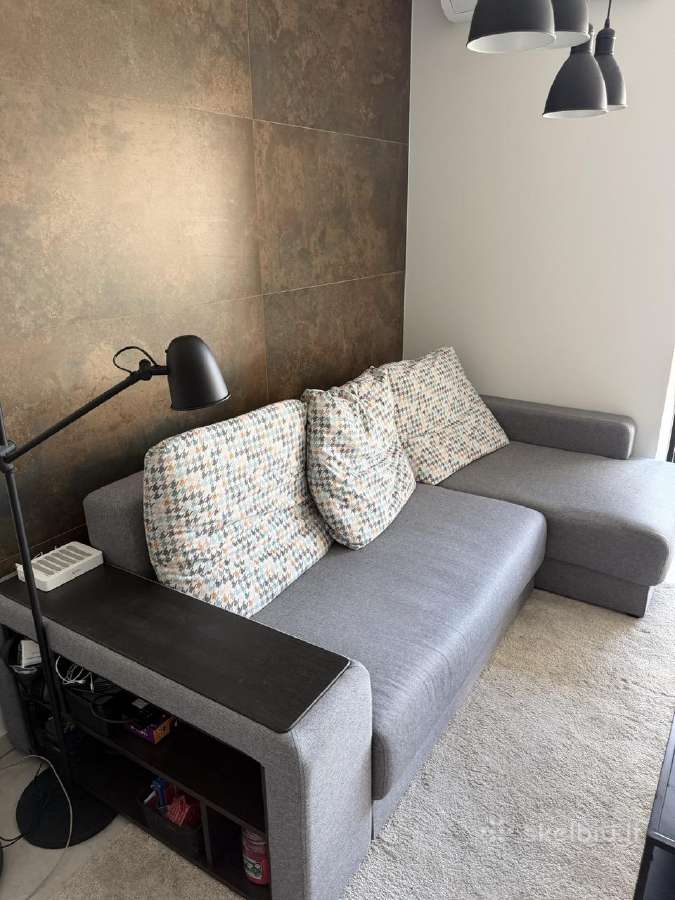 Pilka sofa-lova (minkštas kampas)