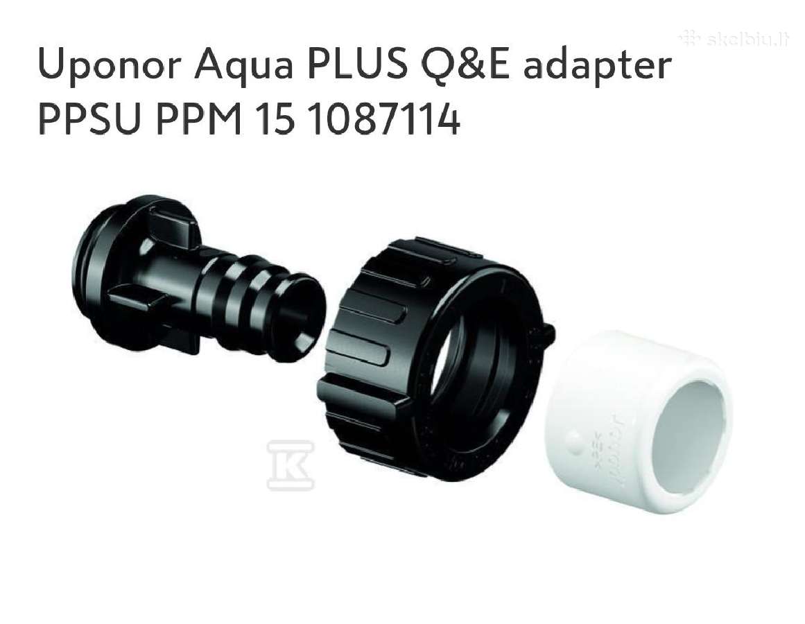 Adapteris "Uponor Aqua Plus Q&e Ppsu (Nipelis) - nuotraukos Nr. 4