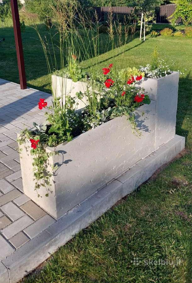 Betoniniai rankų darbo lauko ir vidaus vazonai. - nuotraukos Nr. 2