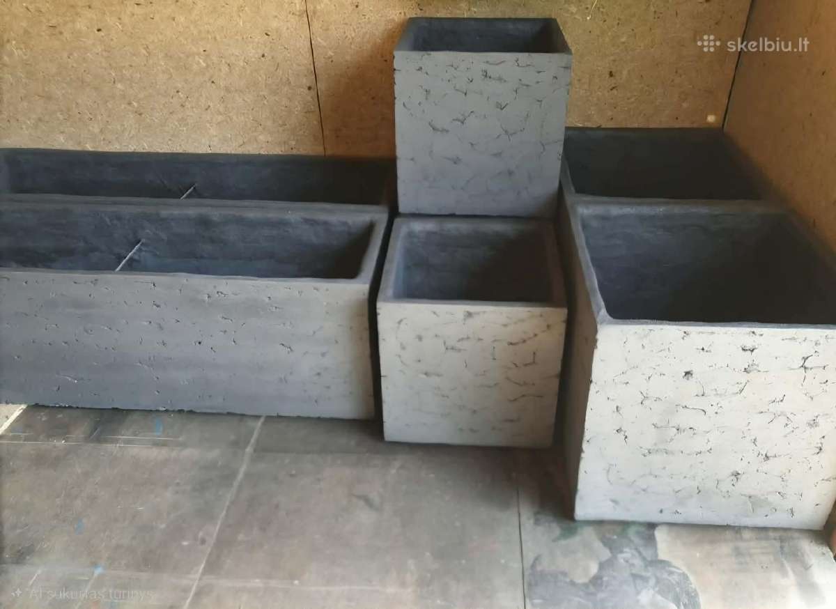 Betoniniai rankų darbo lauko ir vidaus vazonai. - nuotraukos Nr. 12
