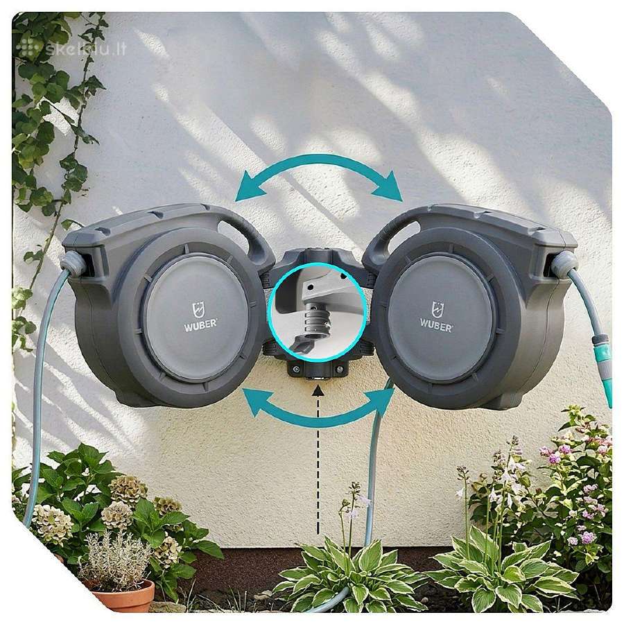 Automatinė sodo žarnos ritė 30 m 20 m+3m wuber - nuotraukos Nr. 6