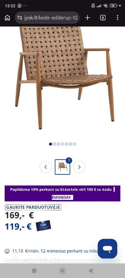 Naujos lauko kėdės 3 vnt