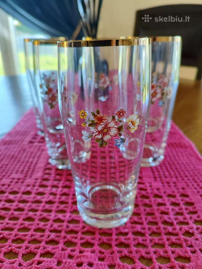 Stiklinės vandeniui, gaivai, 6 vnt.