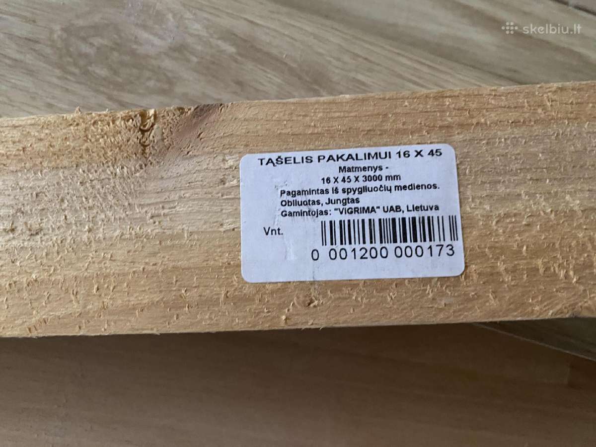 Tašeliai obliuoti, 45 x 16 x 3000 mm, pušis, 47vnt - nuotraukos Nr. 4