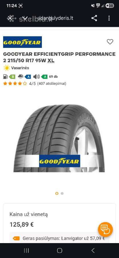 Goodyear Efficientgrip Performance 215/50 R17 95 - nuotraukos Nr. 14