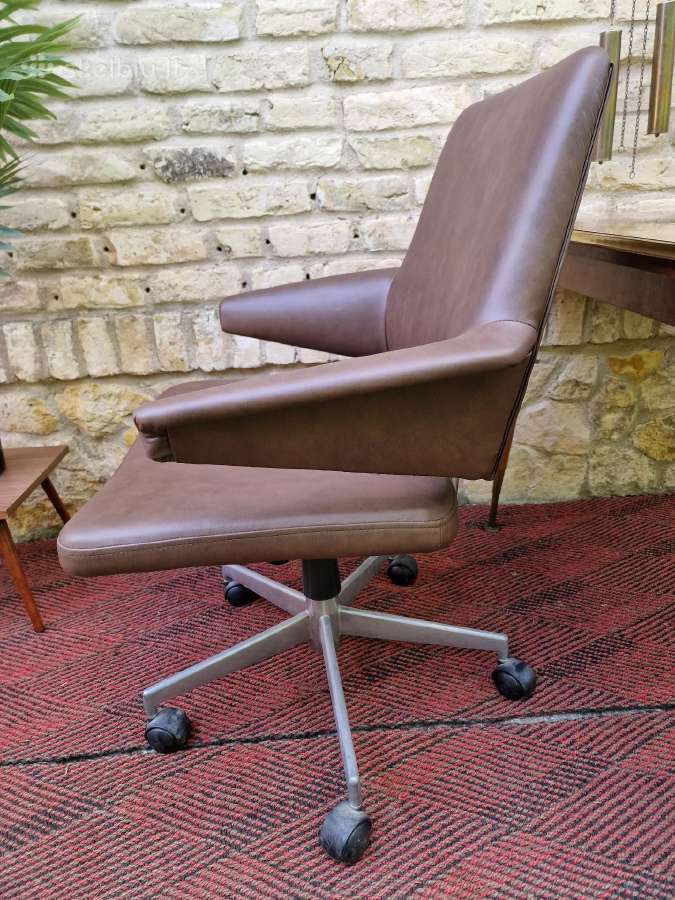 Vintažinė mid century autorinė darbo kėdė - nuotraukos Nr. 3
