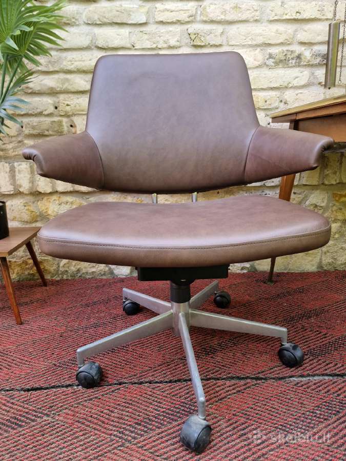 Vintažinė mid century autorinė darbo kėdė - nuotraukos Nr. 4