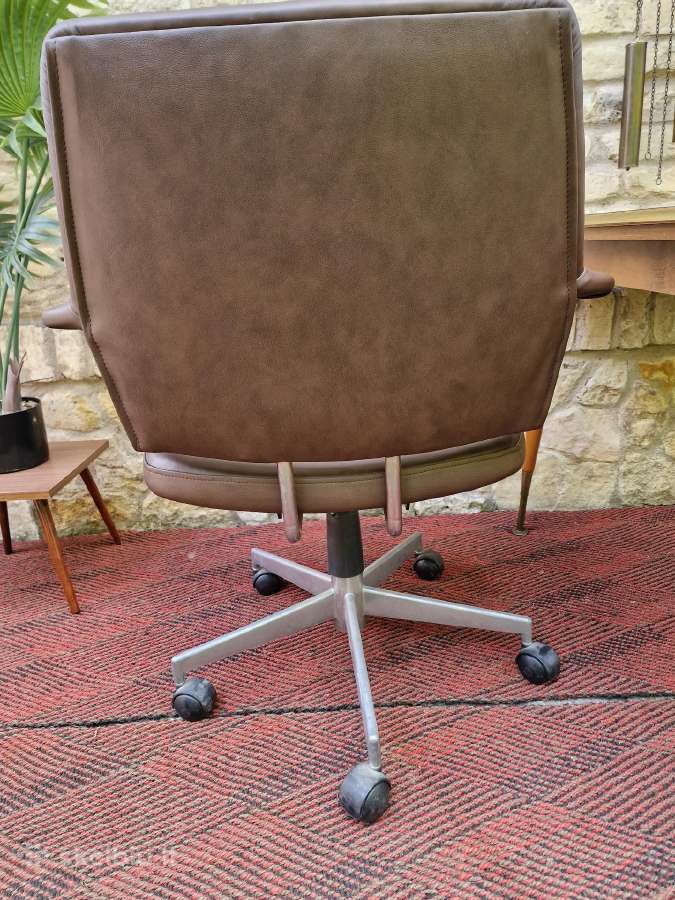 Vintažinė mid century autorinė darbo kėdė - nuotraukos Nr. 5