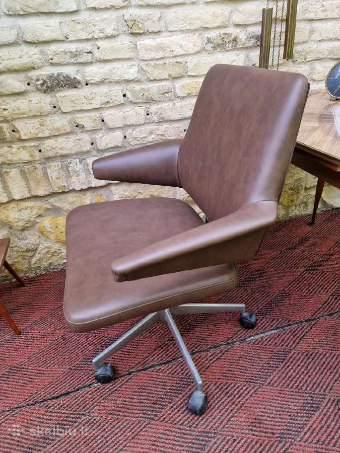 Vintažinė mid century autorinė darbo kėdė - nuotraukos Nr. 7