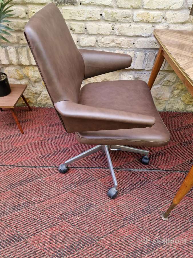 Vintažinė mid century autorinė darbo kėdė - nuotraukos Nr. 17
