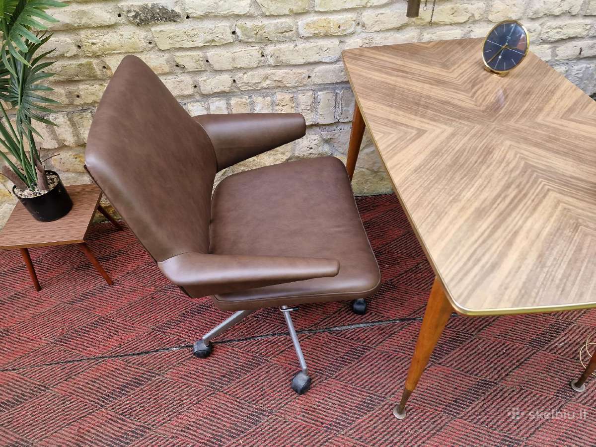 Vintažinė mid century autorinė darbo kėdė - nuotraukos Nr. 18