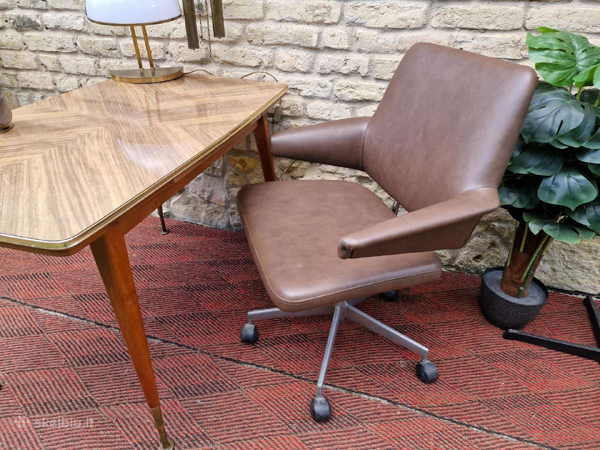 Vintažinė mid century autorinė darbo kėdė - nuotraukos Nr. 21