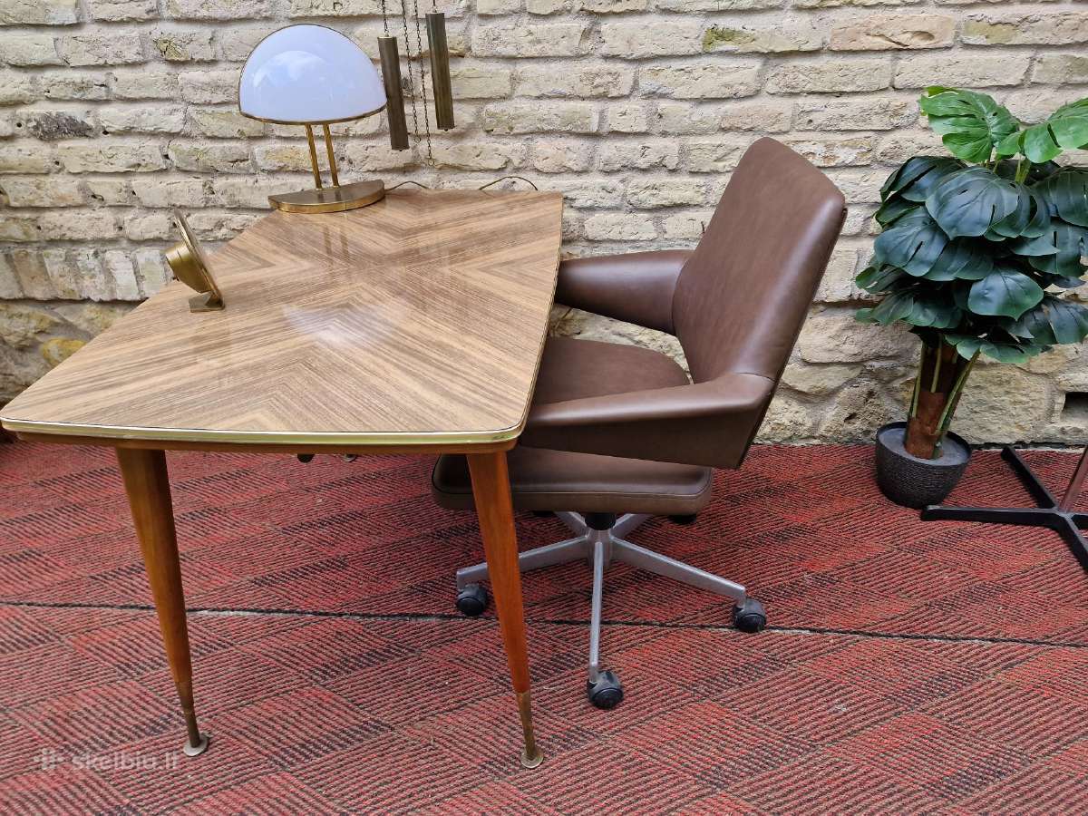 Vintažinė mid century autorinė darbo kėdė - nuotraukos Nr. 25
