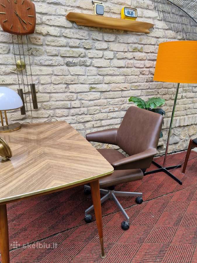Vintažinė mid century autorinė darbo kėdė - nuotraukos Nr. 26