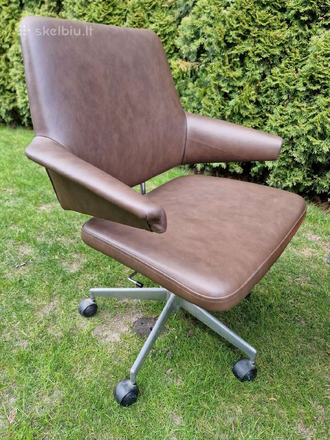 Vintažinė mid century autorinė darbo kėdė - nuotraukos Nr. 33