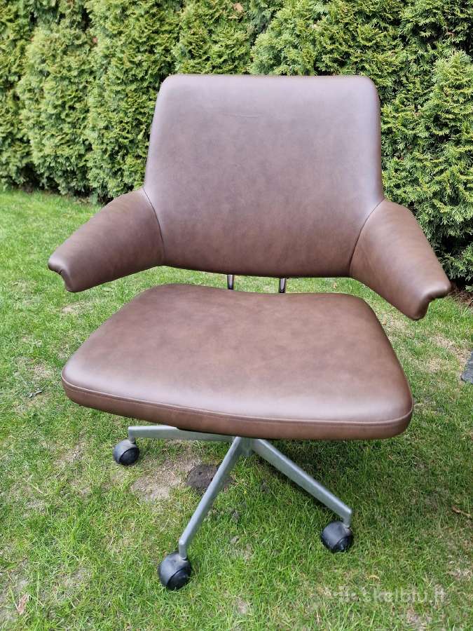 Vintažinė mid century autorinė darbo kėdė - nuotraukos Nr. 34